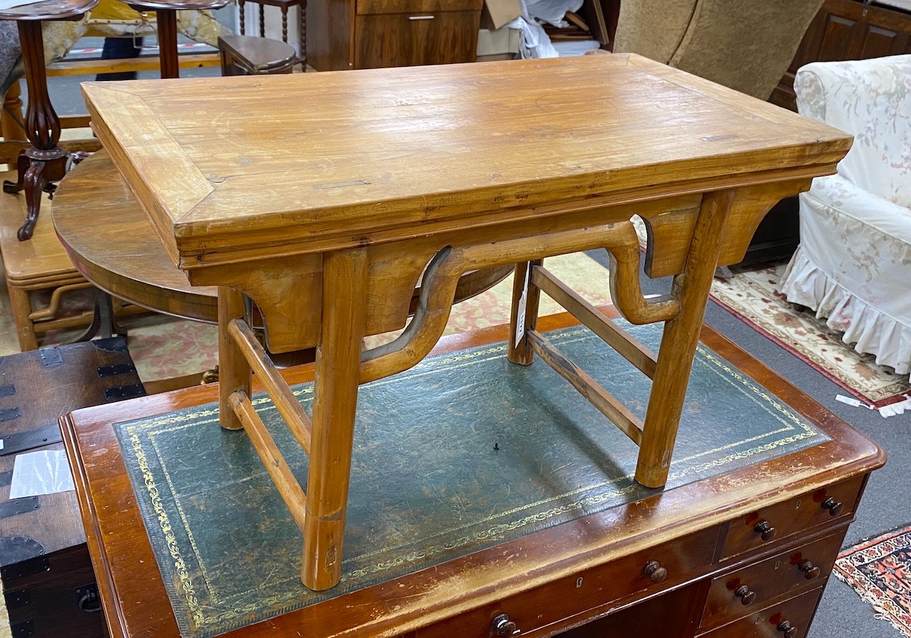 A Chinese rectangular low table, width 87cm, depth 45cm, height 54cm